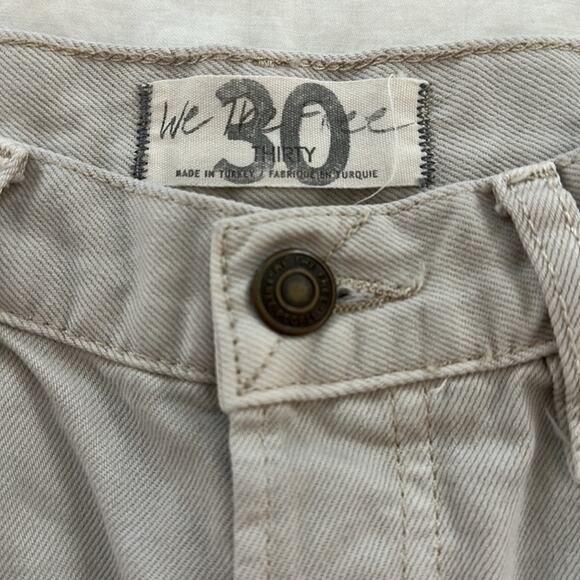 Free People We The Free Cut Off Raw Hem Denim Shorts Ivory High Rise Size 30 - Picture 6 of 10